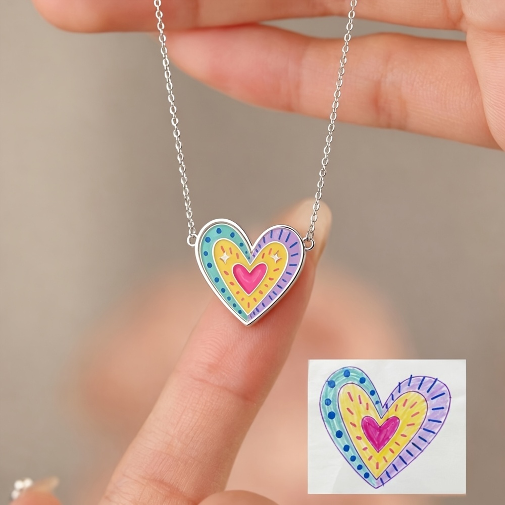 Personalized Cartoon Hand-Drawn Artwork Necklace for Women